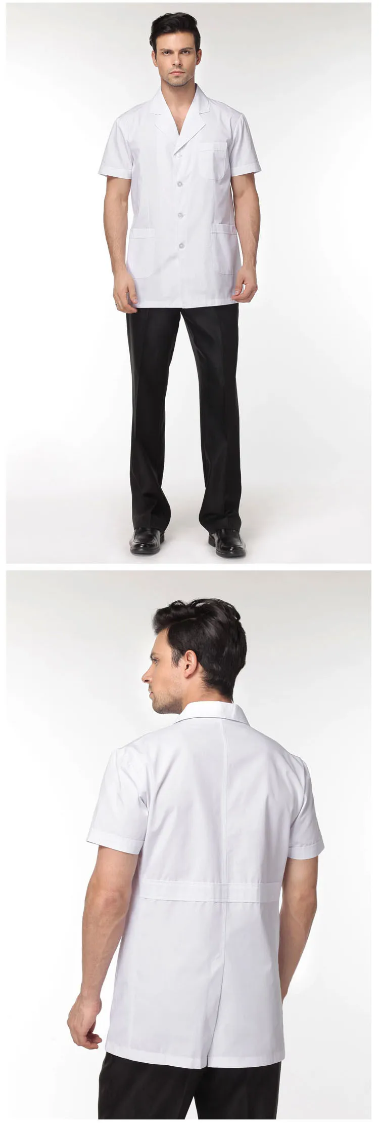 

men white Medical Coat Clothing Medical Services Uniform Nurse Clothing Short-sleeve Polyester Protect lab coats Cloth