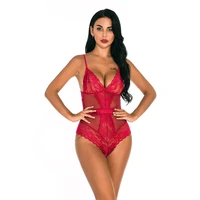 women sexy lace up floral embroidered teddy lingerie top mesh sheer one piece plunging see through bodysuit patchwork nightie