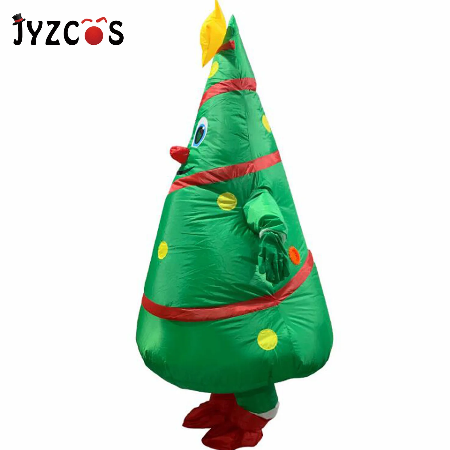JYZCOS Рождество мультфильм кукла костюм аниме надувной Санта Клаус наряжаться реквизит забавный талисман надувной Рождество с деревом одежда