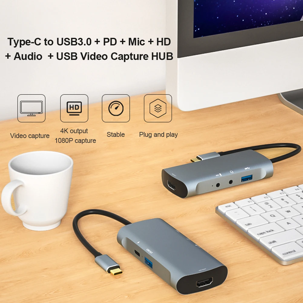 Док-станция 6 в 1 с USB Type-C на 1080 HD 4K P | Компьютеры и офис