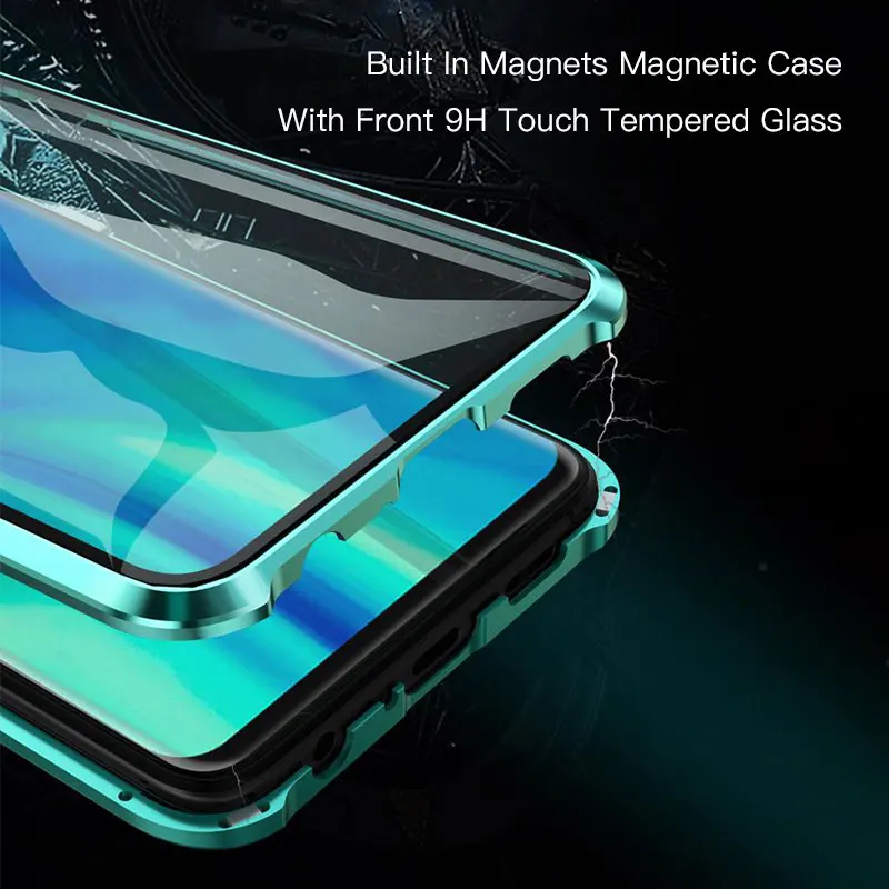 Магнитный чехол Rock Metal для huawei Honor 20 9X Pro 20i двусторонний из закаленного стекла 9 H 10