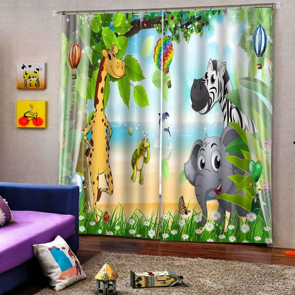 Роскошные затемняющие 3D оконные шторы по индивидуальному размеру Мультяшные