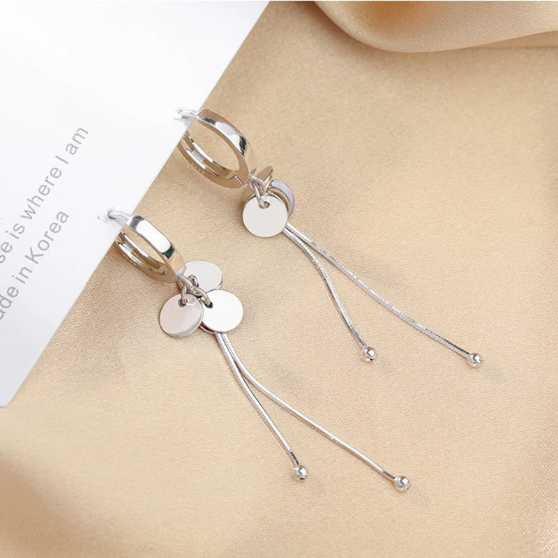 XIYANIKE Silver Color  New Arrival Round Brand Tassel Long Earrings Temperament Sexy Fashion INS Handmade Jewelry Cерьга images - 6