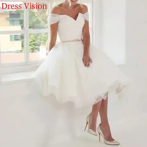 Lace Short Wedding Dress Off The Shoulder Vestido De Novia Robe De Mariée платье Robe De Soiree свадебное платье Bride To Be