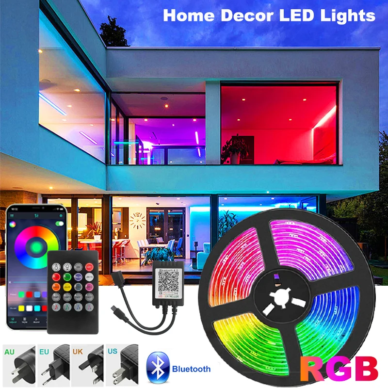 LED Strip 5050 LED Strip Light for Room RGB Tape New 20keys Control Luces LED Con Bluetooth Backlight for TV Garland Decor Light