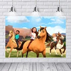 Виниловый фон для студийной фотосъемки на день рождения с изображением духа лошади ранчо горного неба