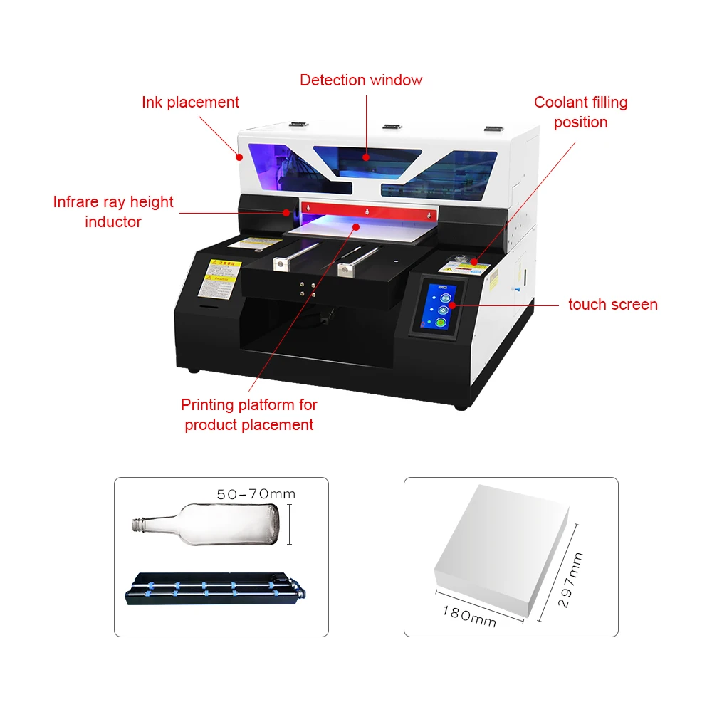 Colorsun автоматический A4 УФ принтер L805 с чернилами сенсорный экран чехол для