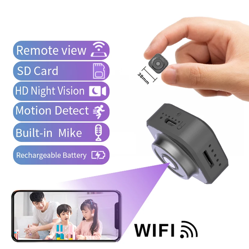 QZT 1080P Mini IP Camera WIFI Wireless Night Vision Micro Video Camera Mini Camcorder Portable Small Secret Security Camera WIFI