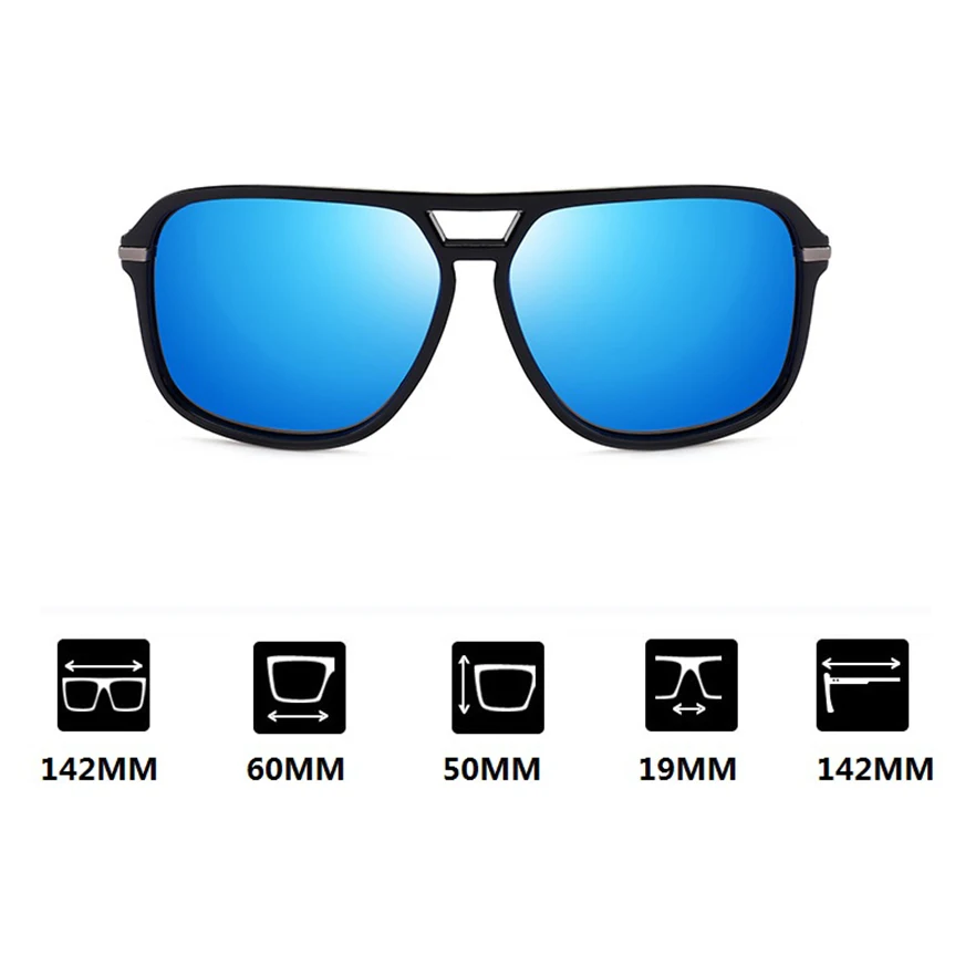 Zerosun поляризационные солнцезащитные очки мужские квадратные HD день ночь для