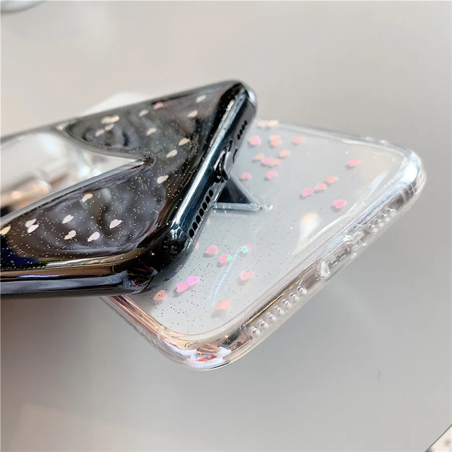 Модный зеркальный чехол для телефона с большим сердечком iPhone 11 Pro XS MAX XR X 8 7 Plus 6 6s