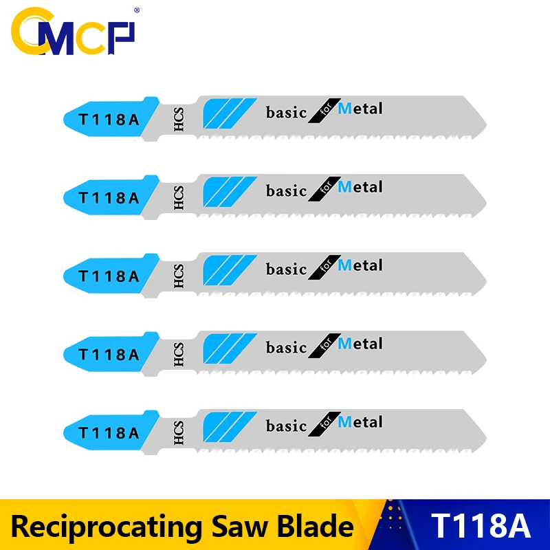 

CMCP T118A Jig Saw Blade 5pcs HCS Jigsaw Blade T Shank Saber Blades for Cutting Wood Plastic Reciprocating Saw Blade
