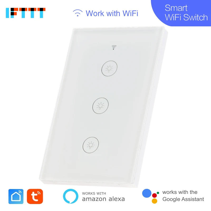 Wifi умный настенный светильник с сенсорной панелью стандарт США дом работает Alexa