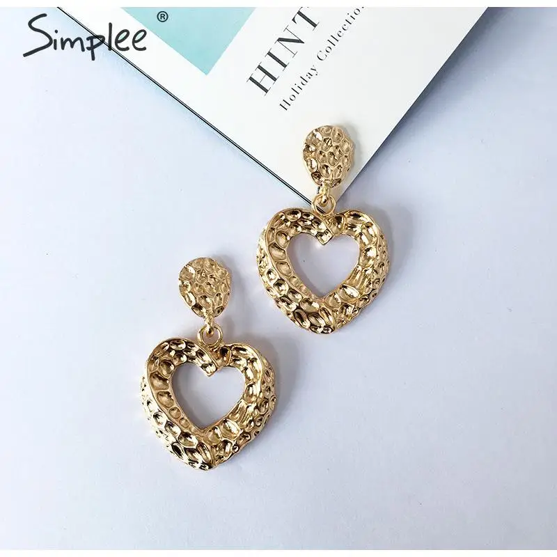 Simplee модные открытые женские серьги в форме сердца старинные ювелирные украшения женские модные серьги шикарные вечерние женские аксессуары