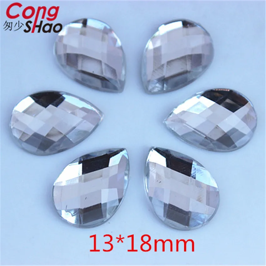 200-50pcs/bag Crystals Clear Rhinestones trim Flat Back Stones Acrylic Beads For DIY Wedding Dress jewelry Decoration WC784 | Дом и сад