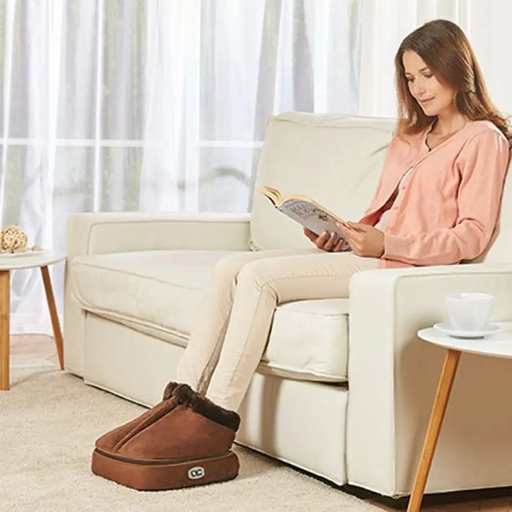 2 в 1 электрическая грелка для ног Удобная Массажная обувь бархатные ноги унисекс