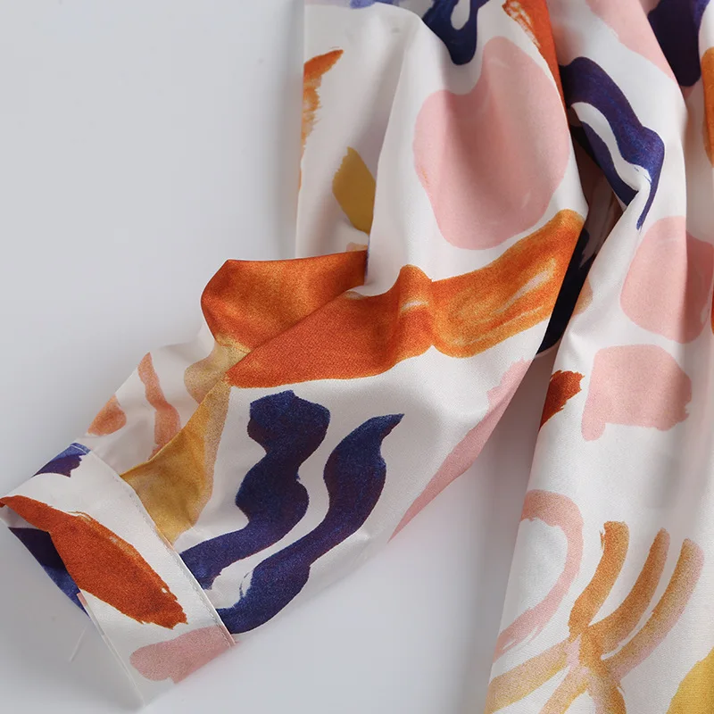 Long Sleeve Silk Blouse Print Button Blouse White Shirt Womens Tops and Blouses Fashion 2020 Winter Blouse Autumn
