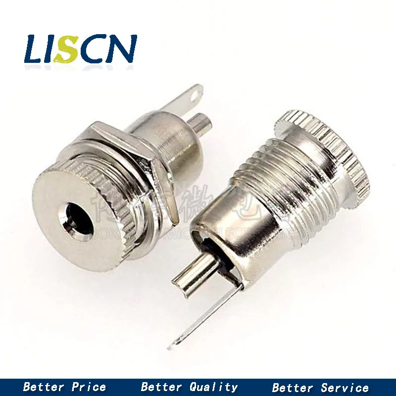 

2PC 3,5 мм х 1,3 мм 3,5 * 1,3 MM 5A DC Power Jack Разъем Женщина для монтажа в панель Разъем DC-099