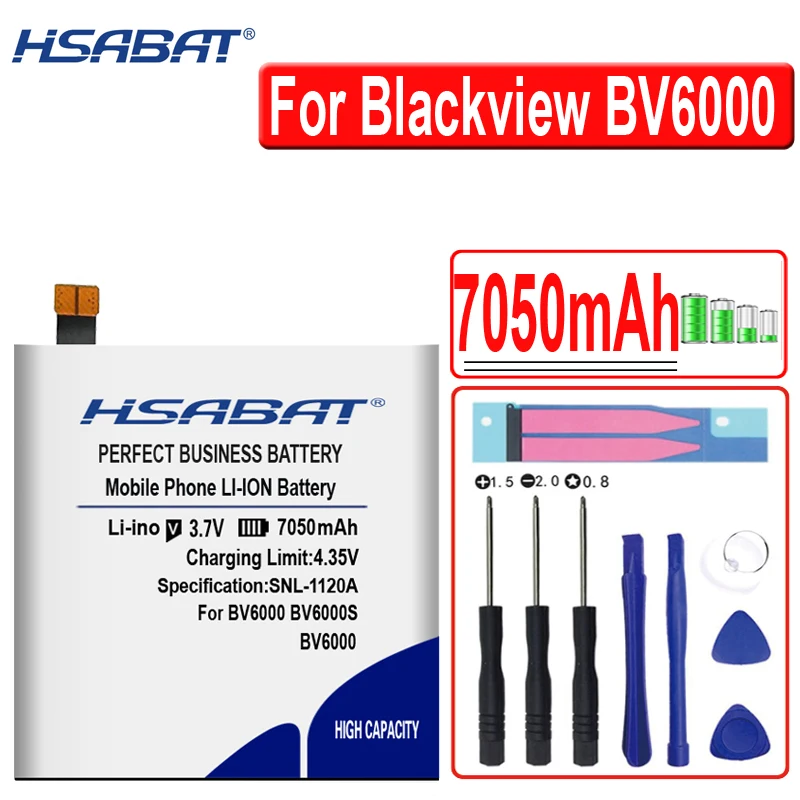 Аккумулятор HSABAT 7050 мАч для батарей Blackview BV6000 BV6000S|Аккумуляторы мобильных