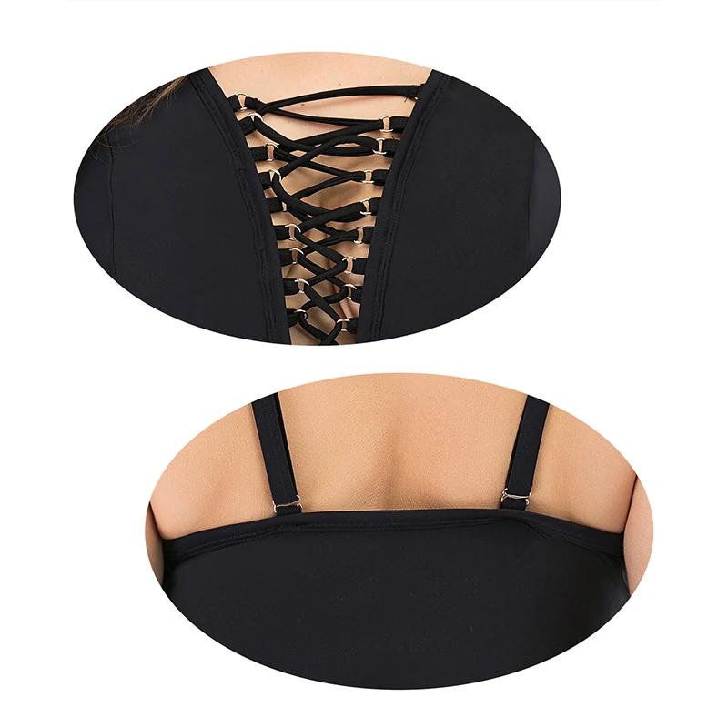 

Women's Solid One Piece Swimsuit Sexy Women Bikini Push Up Swimwear Plus Size Female Bathing Suit Beachwear L~4XL Black