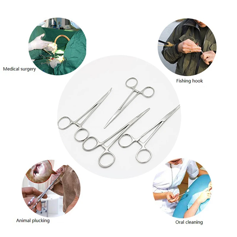 

1PCS Curved/Straight Hand Tool Hemostatic Forceps Pet Hair Clamp Fishing Locking Pliers Epilation Tools