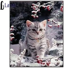 Алмазов картина снега мультфильмов милого котенка Набор для вышивания крестиком со стразами и вышитыми кошками, животные со стразами фотографии домашний декор