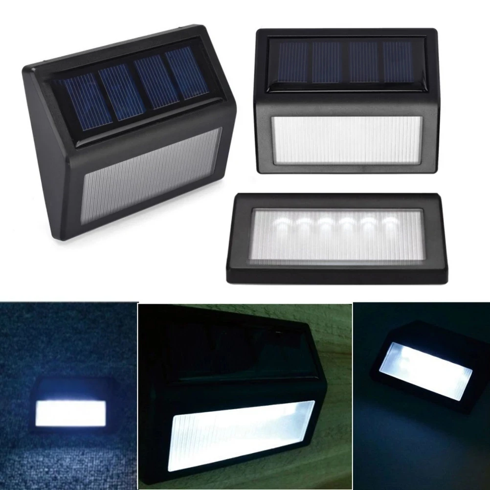 

Solar Powered Stair Light Outdoor LED Wall Light Wall Mount Garden Pathway Lamp Step Lights Outdoor Fence Lighting Solar Lamps