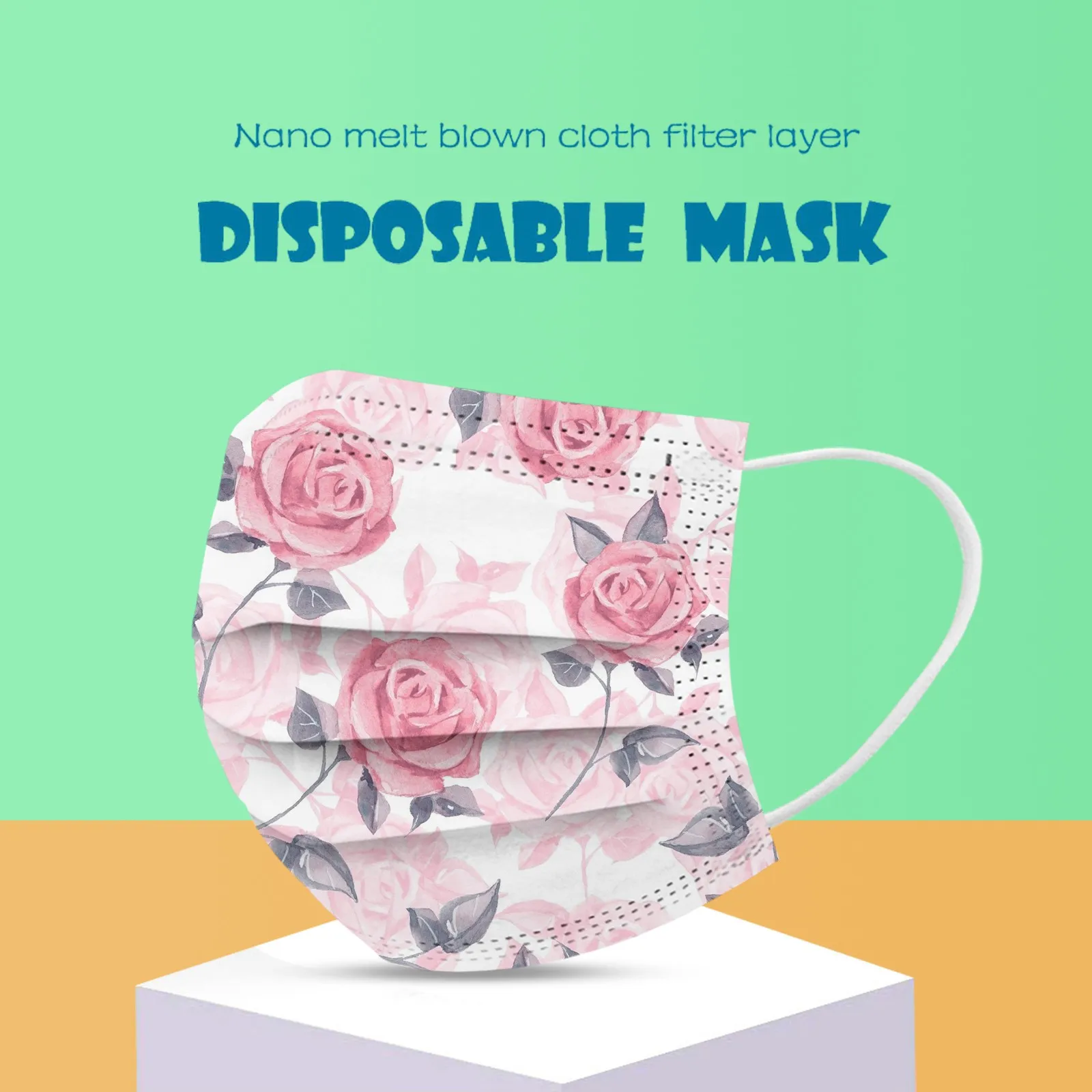 10-50 шт. одноразовая маска для лица с цветным цветочным принтом | Тематическая