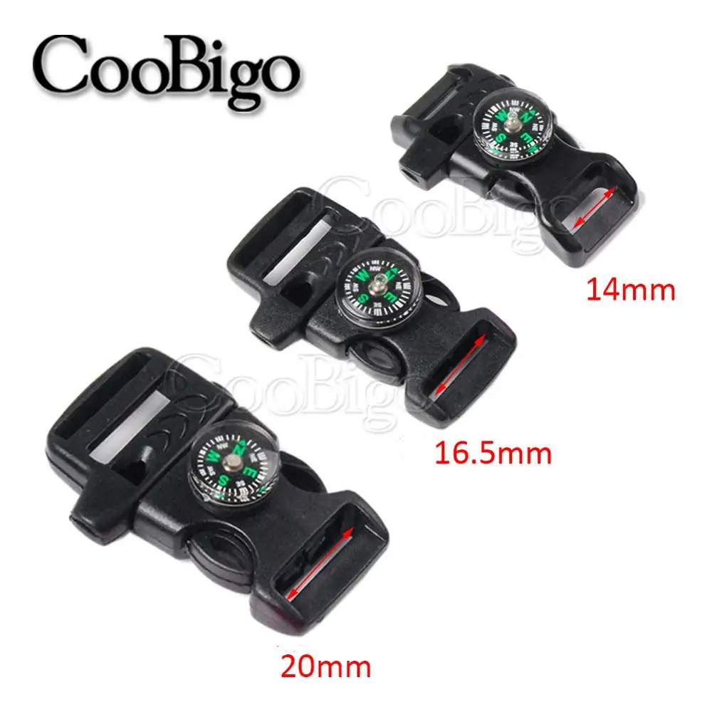 Пластиковый черный компас со свистком и боковой пряжкой 10 шт.|Пряжки крючки| |