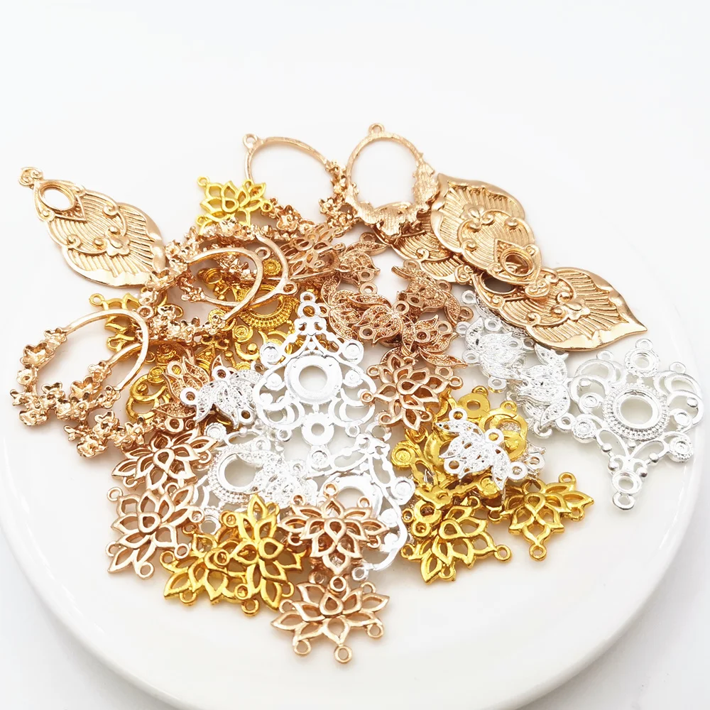 

SIXTY TOWFISH 10 Pieces DIY Jewelry Accessories Alloy Ancient Retro Style Materials Flower Charms Beads For Jewelry Making