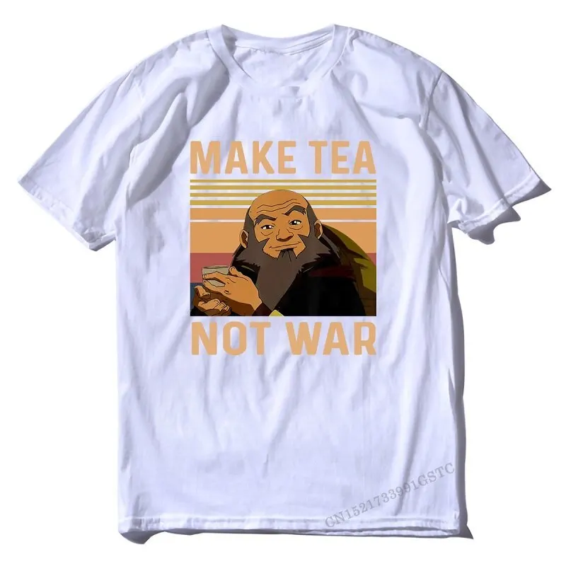 Env Men Top T Shirt Summer Uncle Iroh Make Tea Not War-Peaceful Samurai Tea Drinker Vintage Men T-Shirt O Neck Father's day