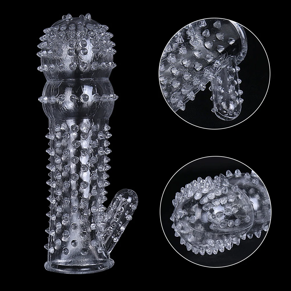 Penis Sleeve Condoms Male Enlargement Men Delay Spray Clit Massager Cock Cover No Vibrator Adult Sex Toy | Красота и здоровье