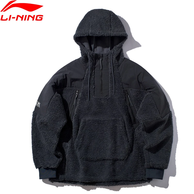 Li Ning Мужская баскетбольная толстовка с капюшоном BAD FIVE Po теплая флисовая