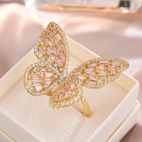 new fashion hollow ring female fashion personality korea exquisite luxury butterfly ring