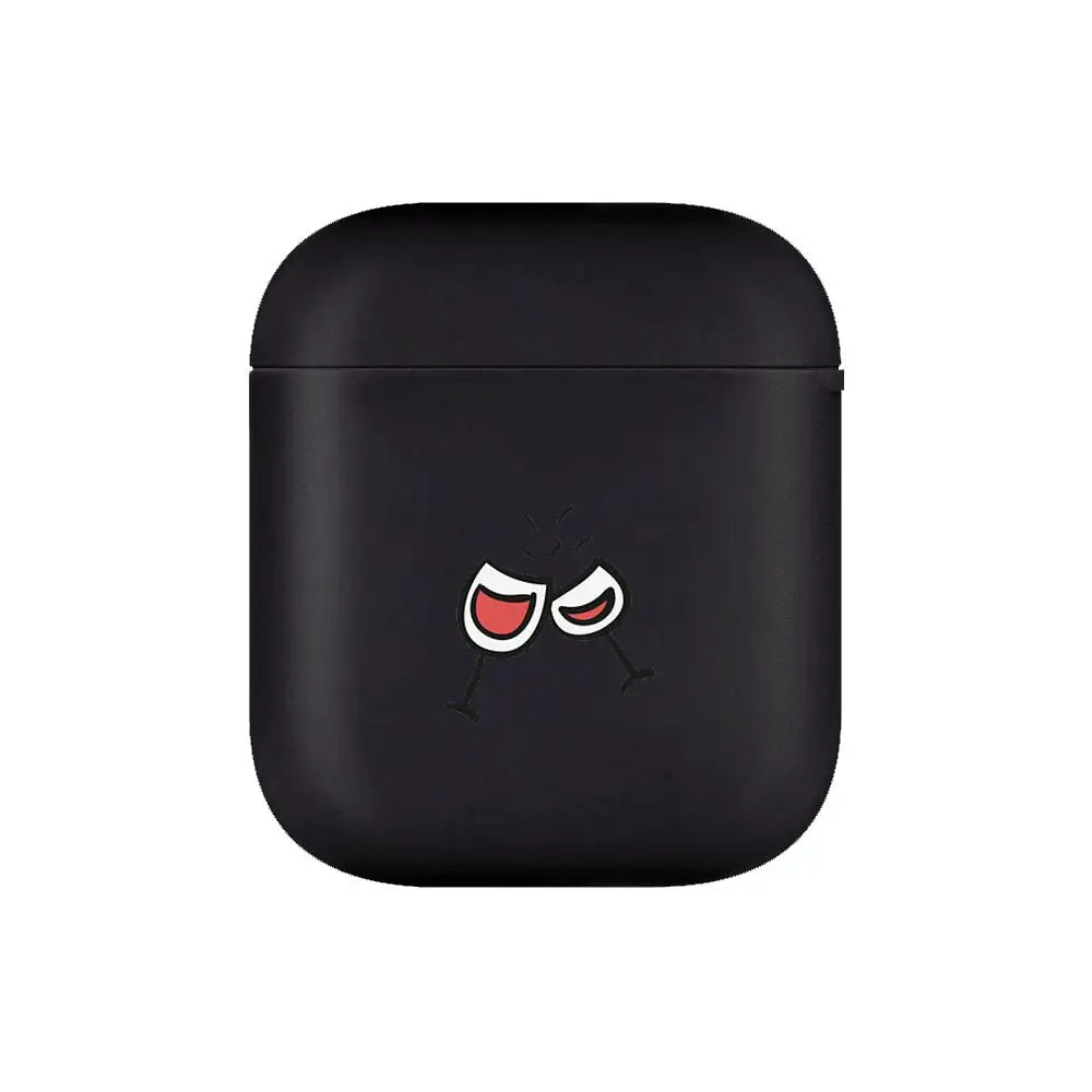 Мягкие силиконовые чехлы для Apple Airpods 1/2 с красным винным бокалом защитный чехол