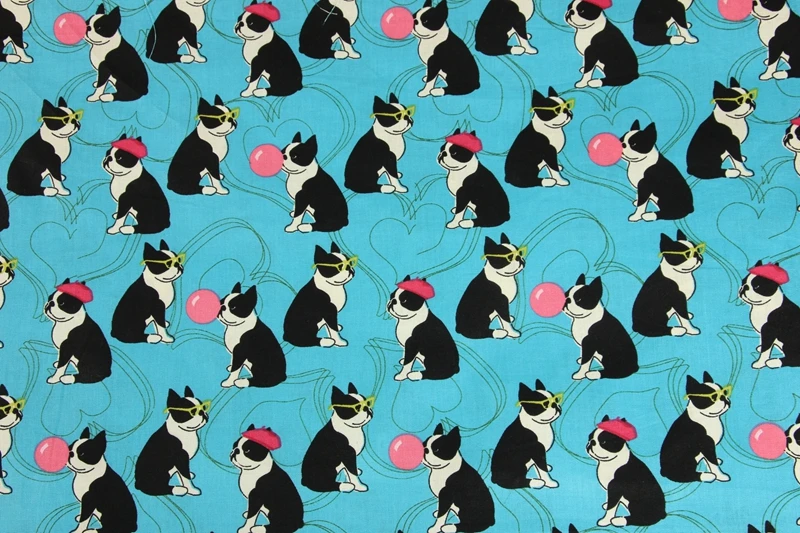 Мультяшный Французский бульдог шитье хлопчатобумажная Поплиновая ткань сделай