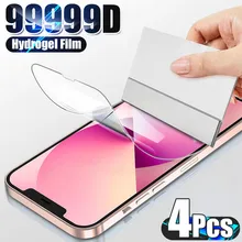 4Pcs Full Cover Hydrogel Film for IPhone 13 12 11 Pro Max Mini Screen Protectors for IPhone 7 6 8 Plus XR X XS Max SE Not Glass