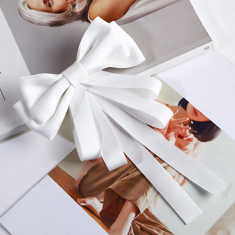 Женская Брошь Длинная лента большая полоса бант рубашка галстук-бабочка заколки