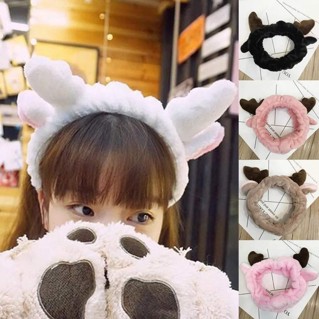 Cute Cat Ear Flannel Soft Bow Headbands For Women Girls Makeup Tool Hair Holder Hairbands Band Headwear Accessories#p5 |