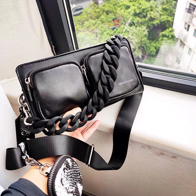 Luxury Handbags Women Bags Designer Leather Bag Ladies Handbag Shoulder Fashion Metal Chain Small Square Messenger | Багаж и сумки