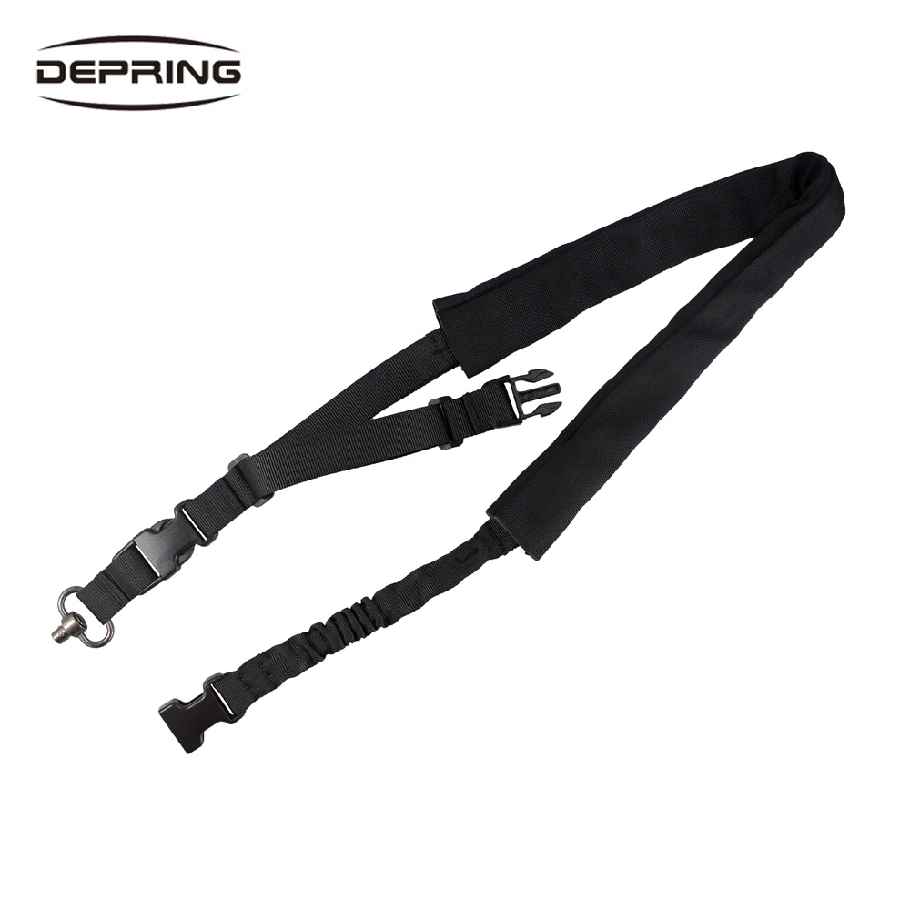 

Outdoor Tactical QD Quick Detach Single One Point Rifle Shotgun Sling Strap Shoulder Bungee Cord Airsoft Shoot Accessories