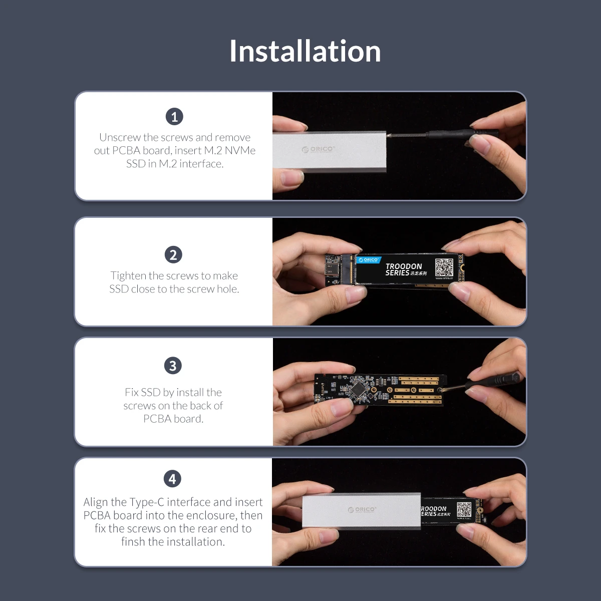 ORICO NVME M.2 корпус M.2 для usb type C 3,1 SSD адаптер M2 SSD Чехол Поддержка UASP 10 Гбит/с для NVME PCIE SSD диск коробка