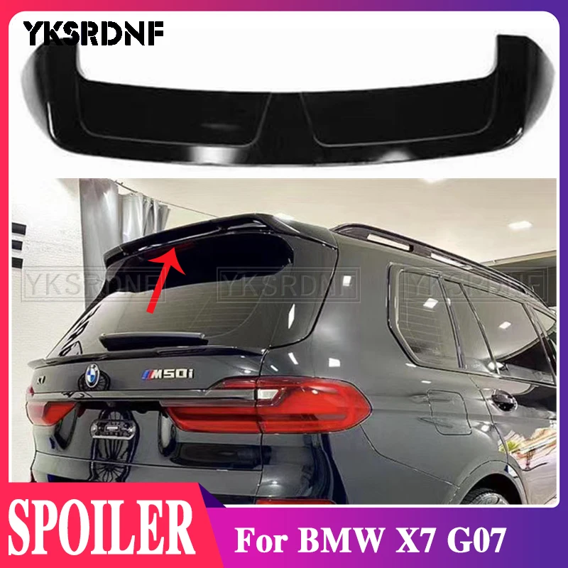 

Ярко-черный чехол из АБС-пластика для BMW X7 G07 2019-2021, спойлер для крыши багажника автомобиля, окна, крыши, крыши
