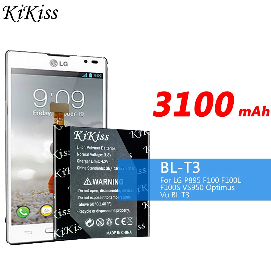 3100 мАч большой аккумулятор BL T3 для LG Optimus VU F100 F100L F100S F100K VS950 P895. Бесплатный трек код