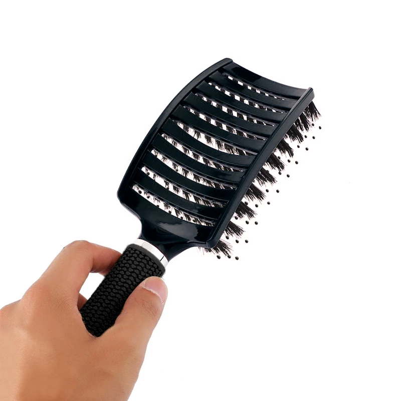 

Women Wet Hair Brush Massage Comb Professional Bristle Nylon Hairbrush Salon Hairdressing Styling Tools