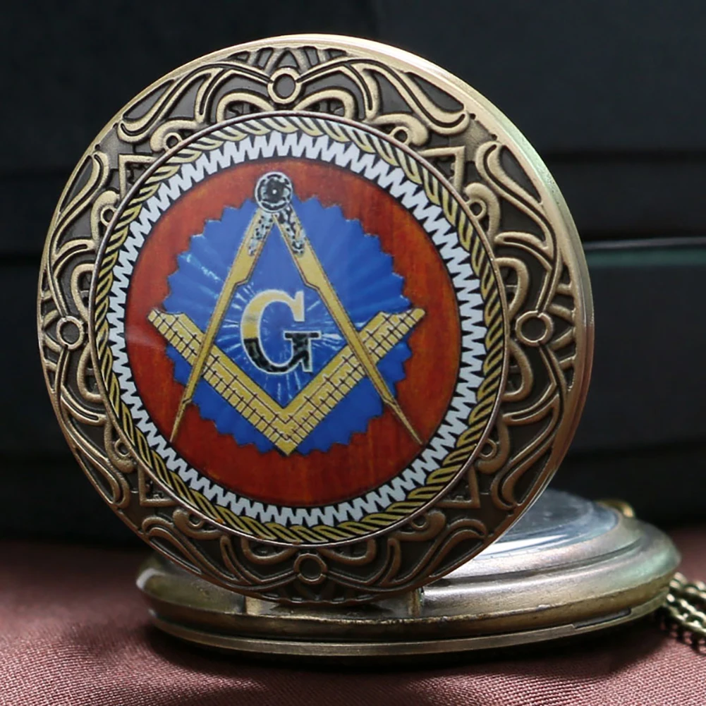 Масонские карманные часы роскошные золотые большие "G" бесплатно-масон, масонство ювелирные изделия Кварцевые часы брелок карманные цепи Подарки Relogio De Bolso