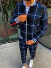 Мужской весенне-осенний костюм, полосатая повседневная куртка Джокера с объемными полосками, узкие брюки
