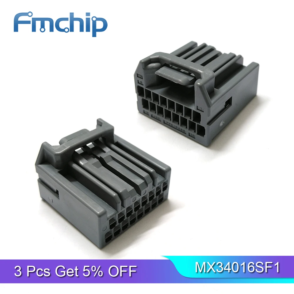 Автомобильные Разъемы FMchip MX34016SF1 серии MX34 коннектор CONN SOCKET 16POS корпус 2