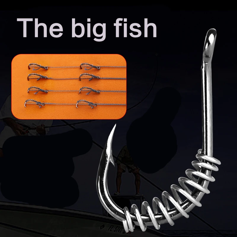 Пружинный крючок из высокоуглеродистой стали колючая Вертлюг карп джиг крючки