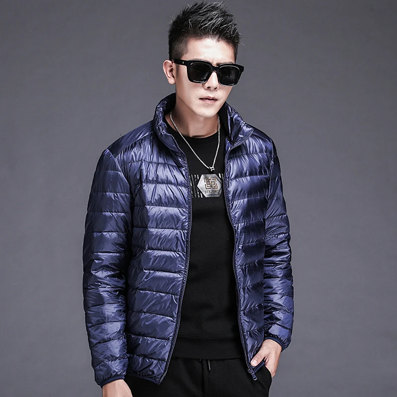 Light Down jacket in autumn and winter 90% white duck down for men large size hooded ultra-thin and light