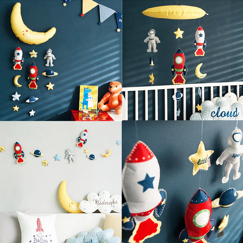 Украшение для детской комнаты облака астронавт Сделай Сам настенная вешалка
